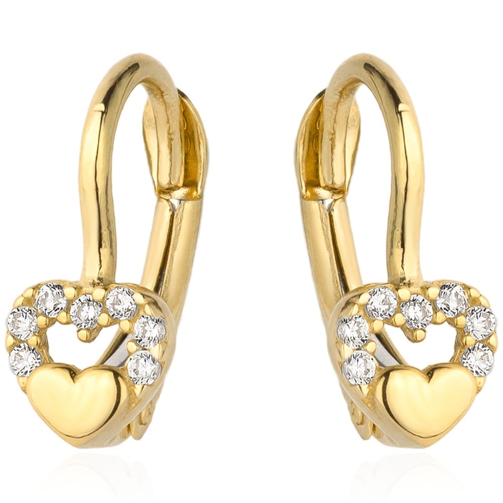 Cercei Aur 14K cu Zirconiu - Inima