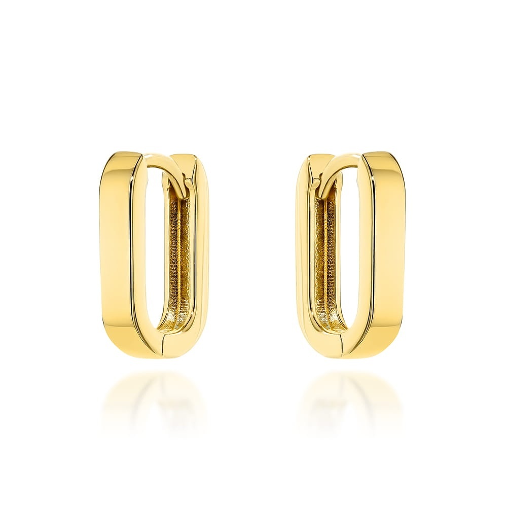Cercei Aur 14K Rectangulari Rotunjiți cu Închizătoare Engleză
