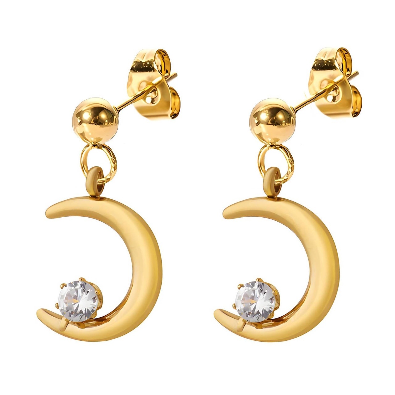 Cercei Moonlight din Inox placati cu AUR 18K