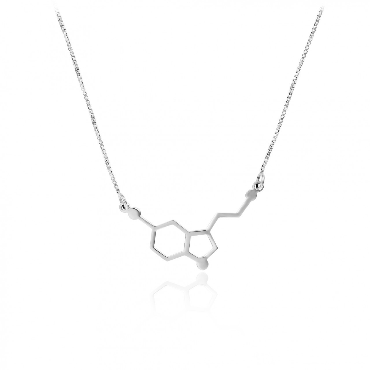 Colier Serotonină din argint 925 - Molecula Fericirii