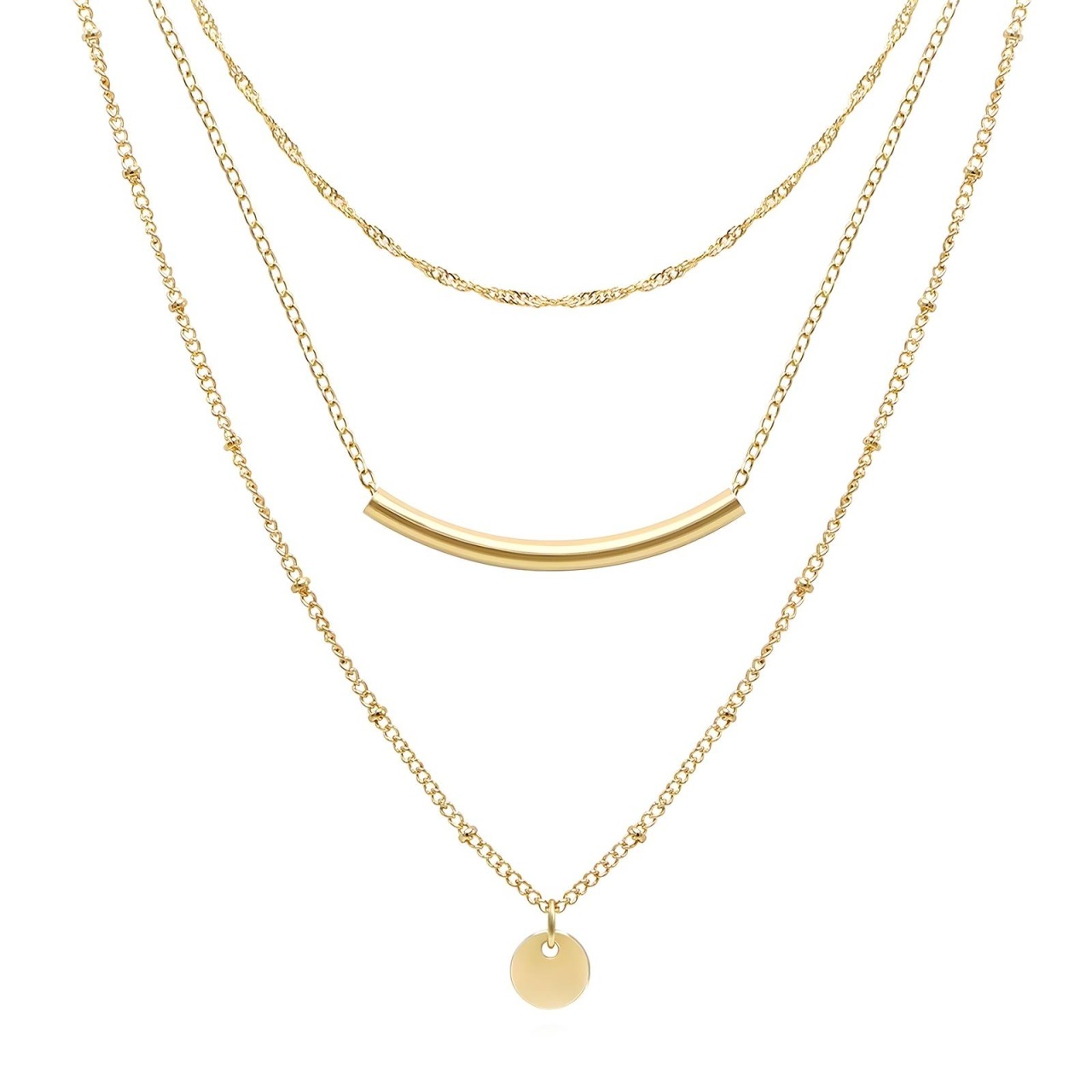 Colier Trios din Inox placat cu AUR 18K