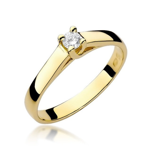 Inel Aur 14K cu Diamant Natural 0.10 ct