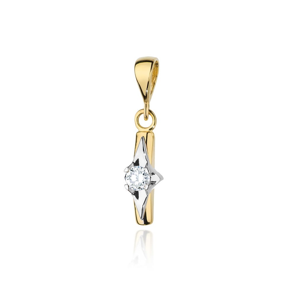 Pandantiv Aur 14K cu Diamant Natural 0.08 ct