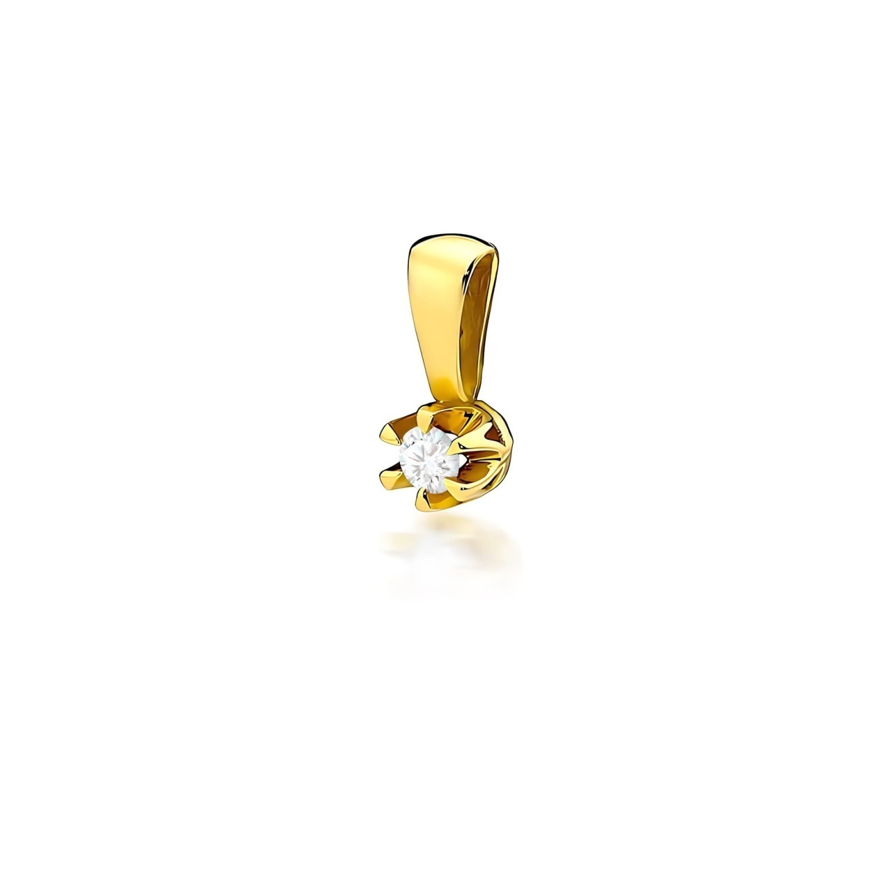 Pandantiv Aur 14K cu Diamant Natural 0.12 ct