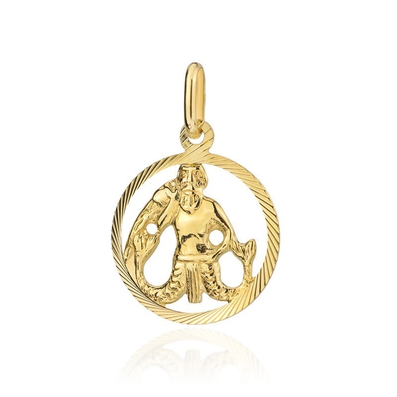 Pandantiv Aur 14K cu Semnul Zodiacal Varsator