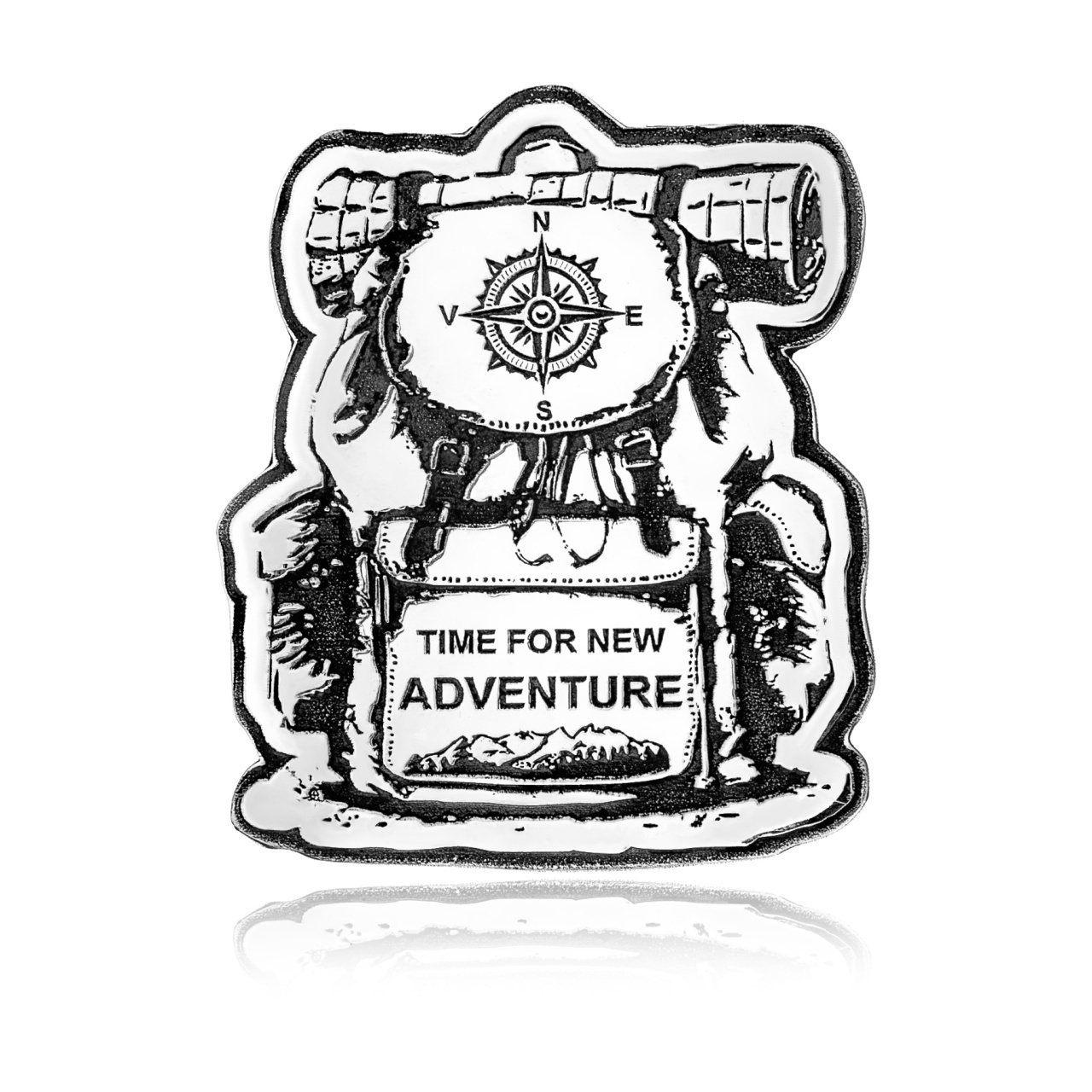 Pin Personalizabil din Argint 925 BackPack - Time For New Adventure