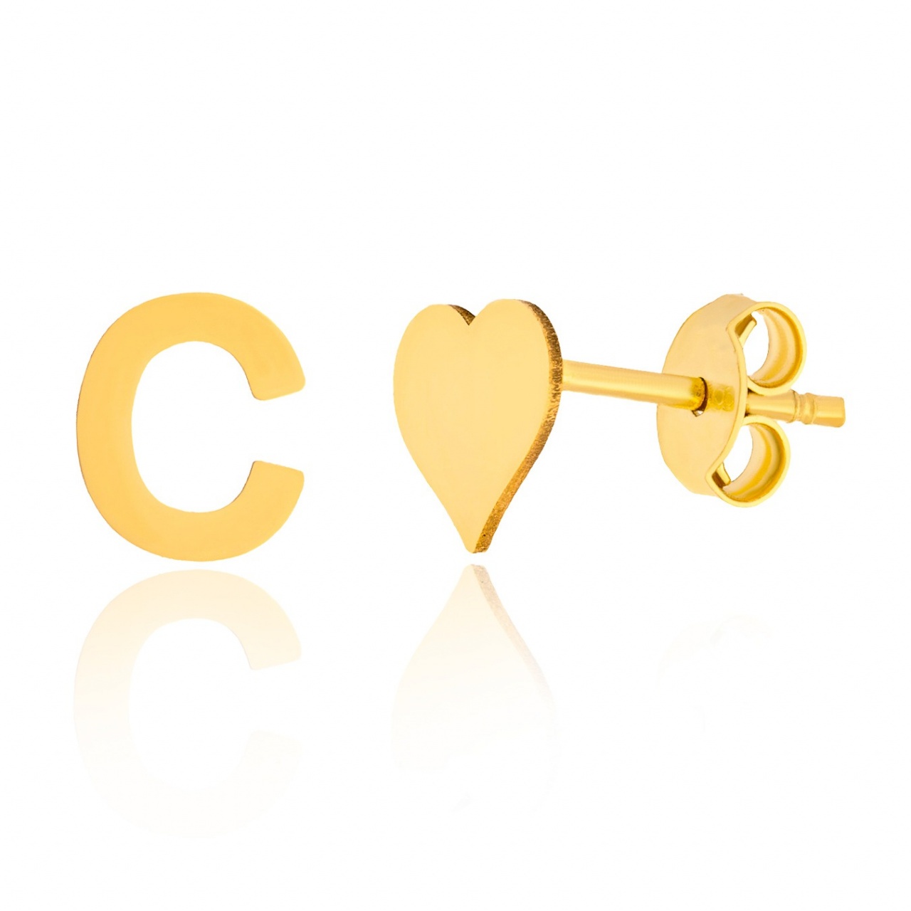 Cercei Heart & Letter din AUR 14K