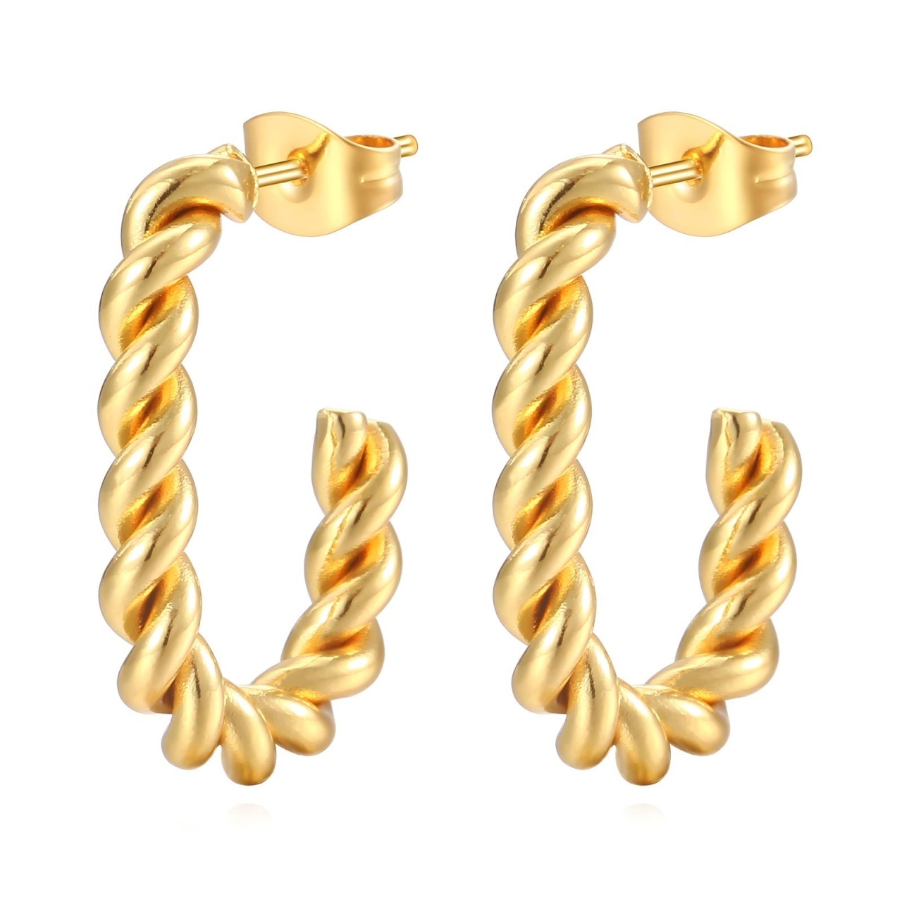 Cercei Tessy din Inox placati cu AUR 18K