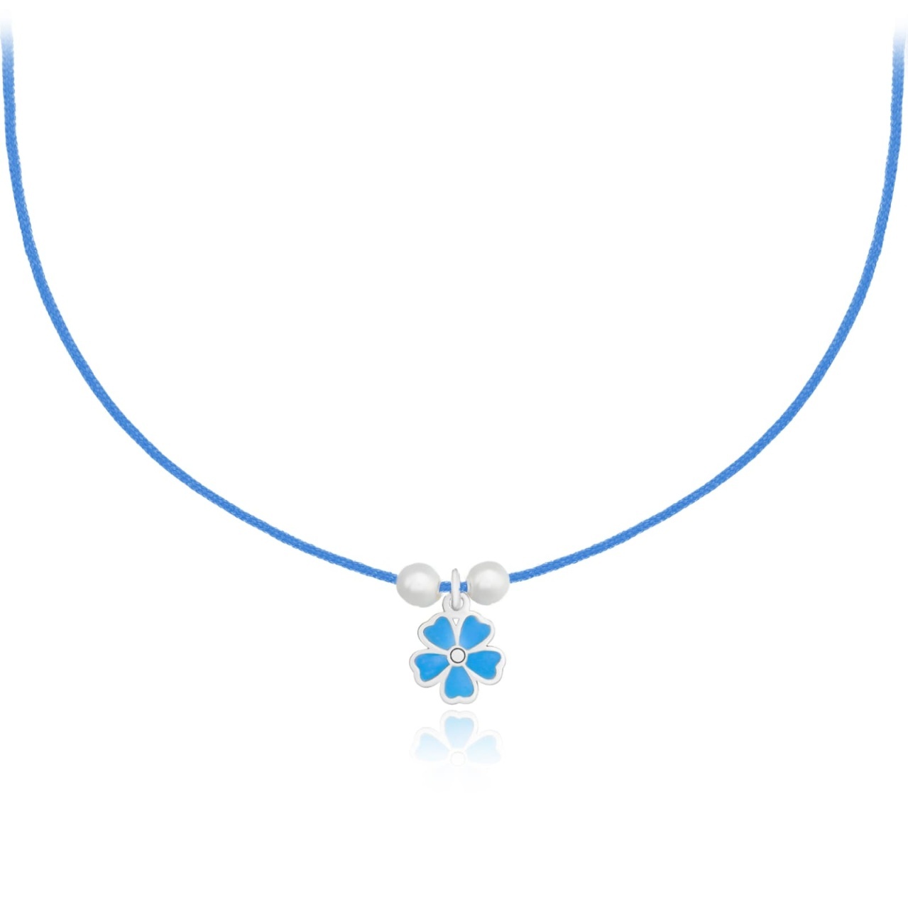 Choker pentru copii - Floare de Nu mă uita din Argint 925