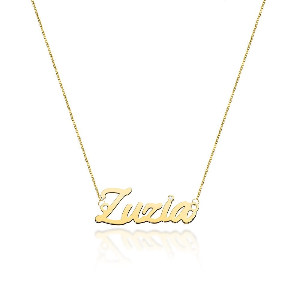 Colier Aur 14K cu Diamant Natural 0.01 ct