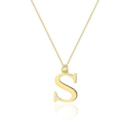 Colier Aur 14K cu Diamant Natural 0.01 ct