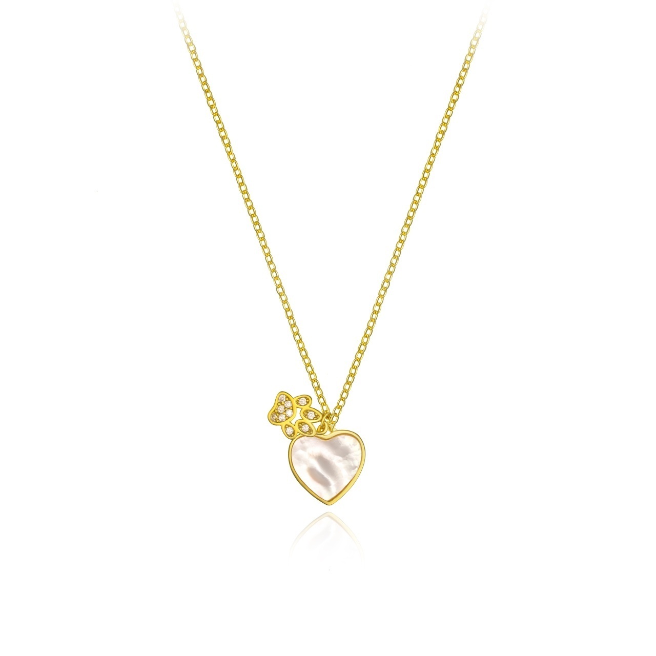 Colier din argint 925 cu cristale Little Paw - Gold