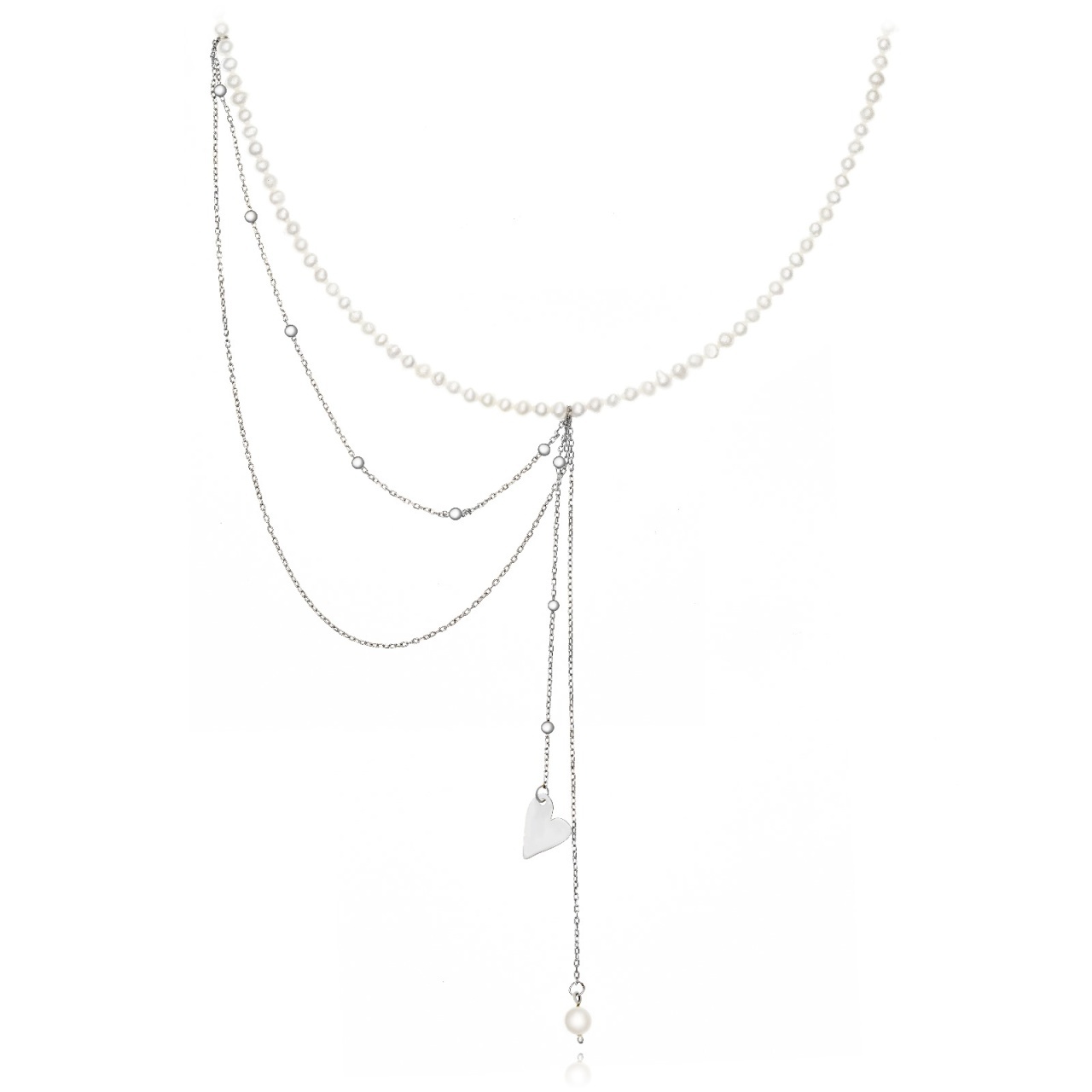 Colier Forever in Love din Argint 925 si perle naturale de cultura