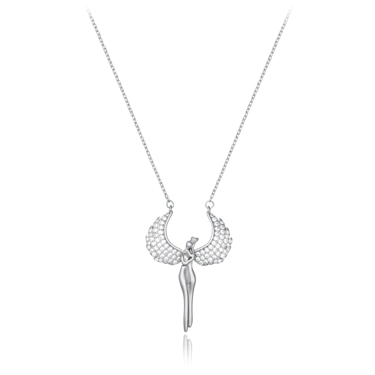 Colier Guardian Angel din argint 925 cu cristale