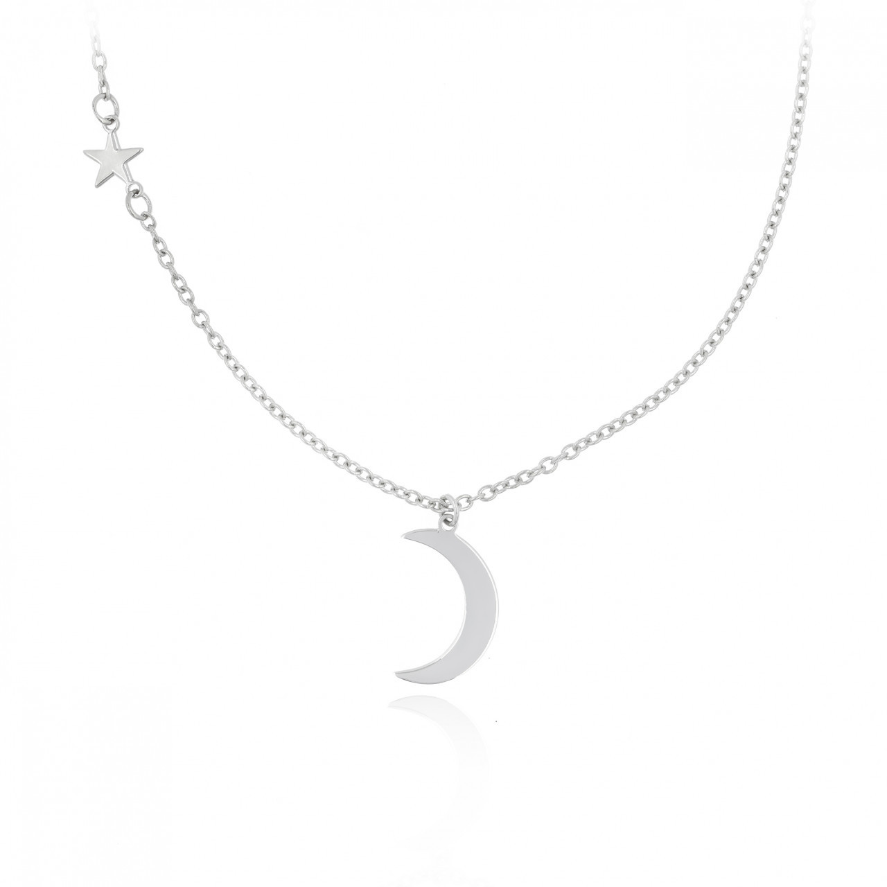 Colier MoonyStar din argint 925 cu Luna si Steluta