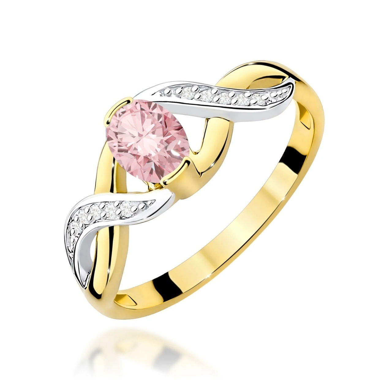 Inel Aur 14K cu Diamante Roz de Laborator 0.55 ct
