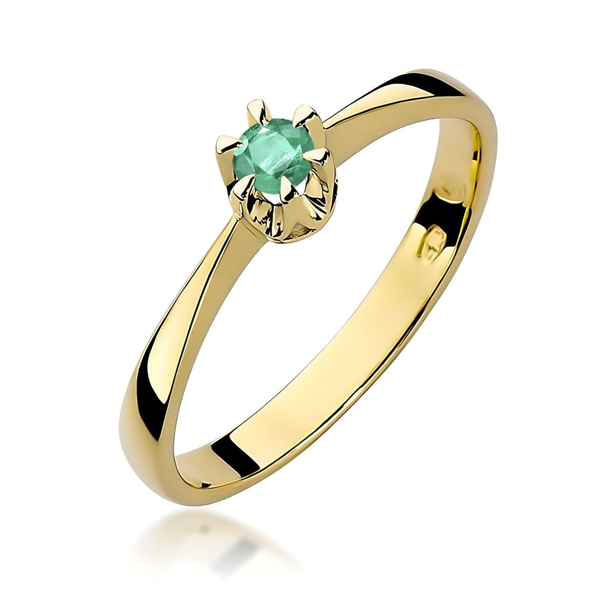 Inel Aur 14K cu Smarald 0.15 ct