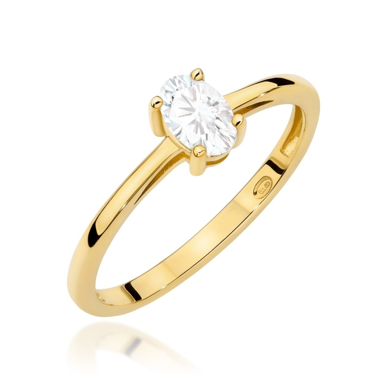 Inel Aur 14K cu White Sapphire 0.50 ct