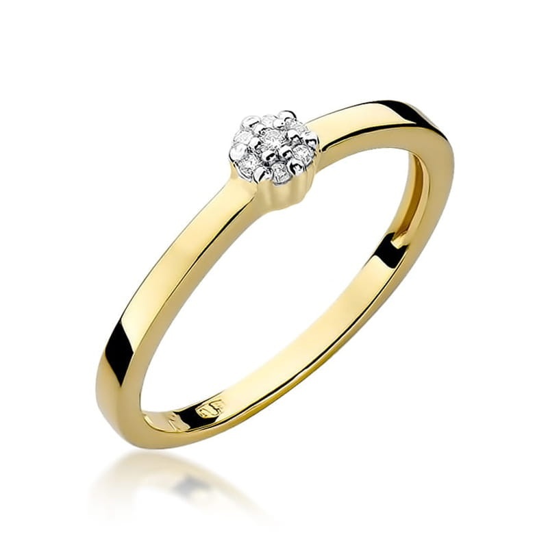 Inel Aur 9K cu Diamante Naturale 0.04 ct