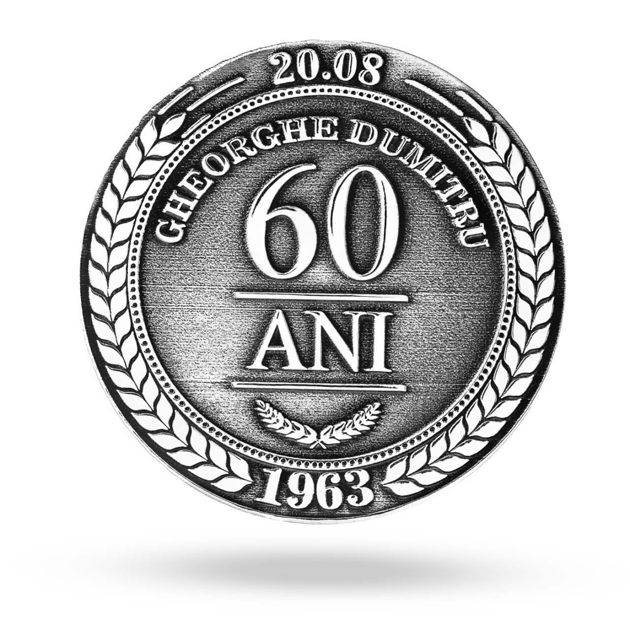 Moneda Comemorativa din Argint 2.5cm - gravura 3D Fata&Verso