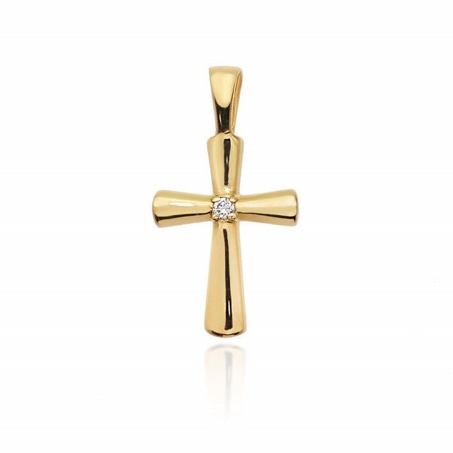 Pandantiv Aur 14K cu Diamant Natural 0.01 ct