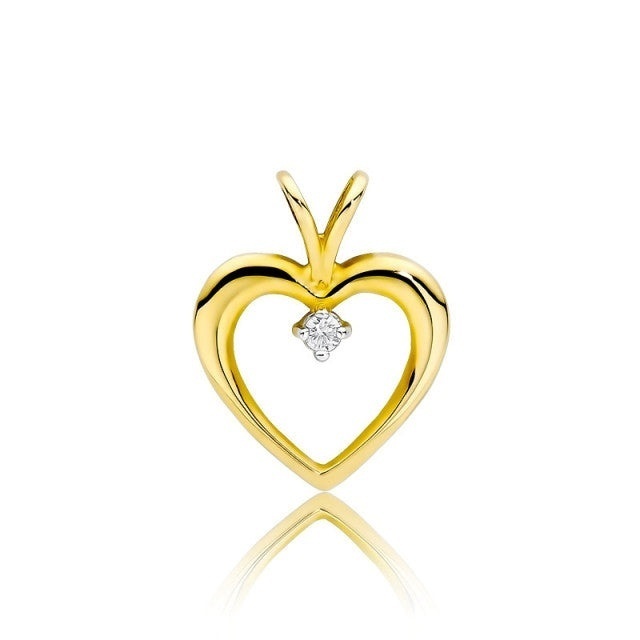Pandantiv Aur 14K cu Diamant Natural 0.04 ct