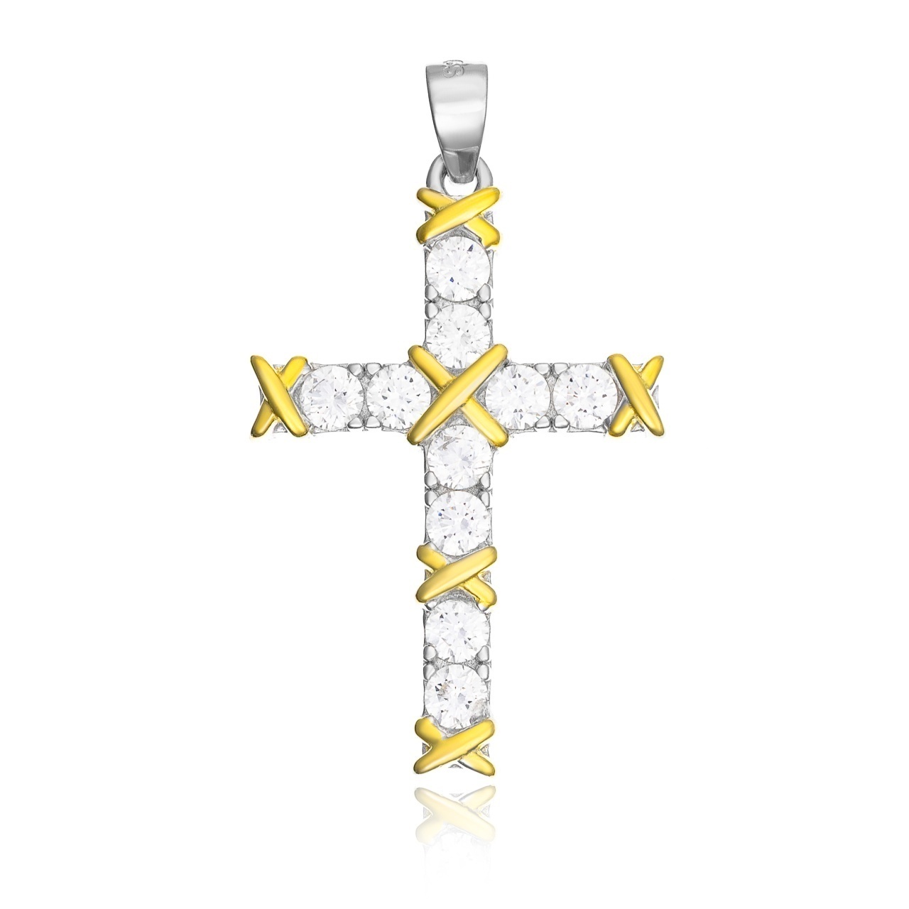 Pandantiv Aura Cross din argint 925 cu cristale 3.20g