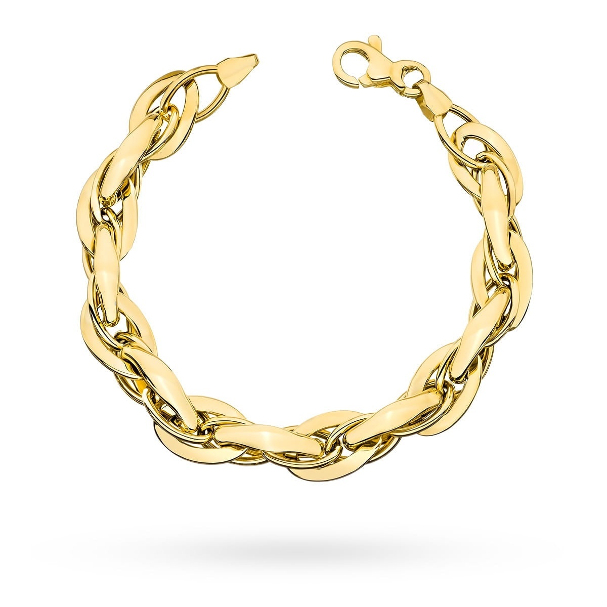 Bratara Aur cu Zale Late Impletite- 14k