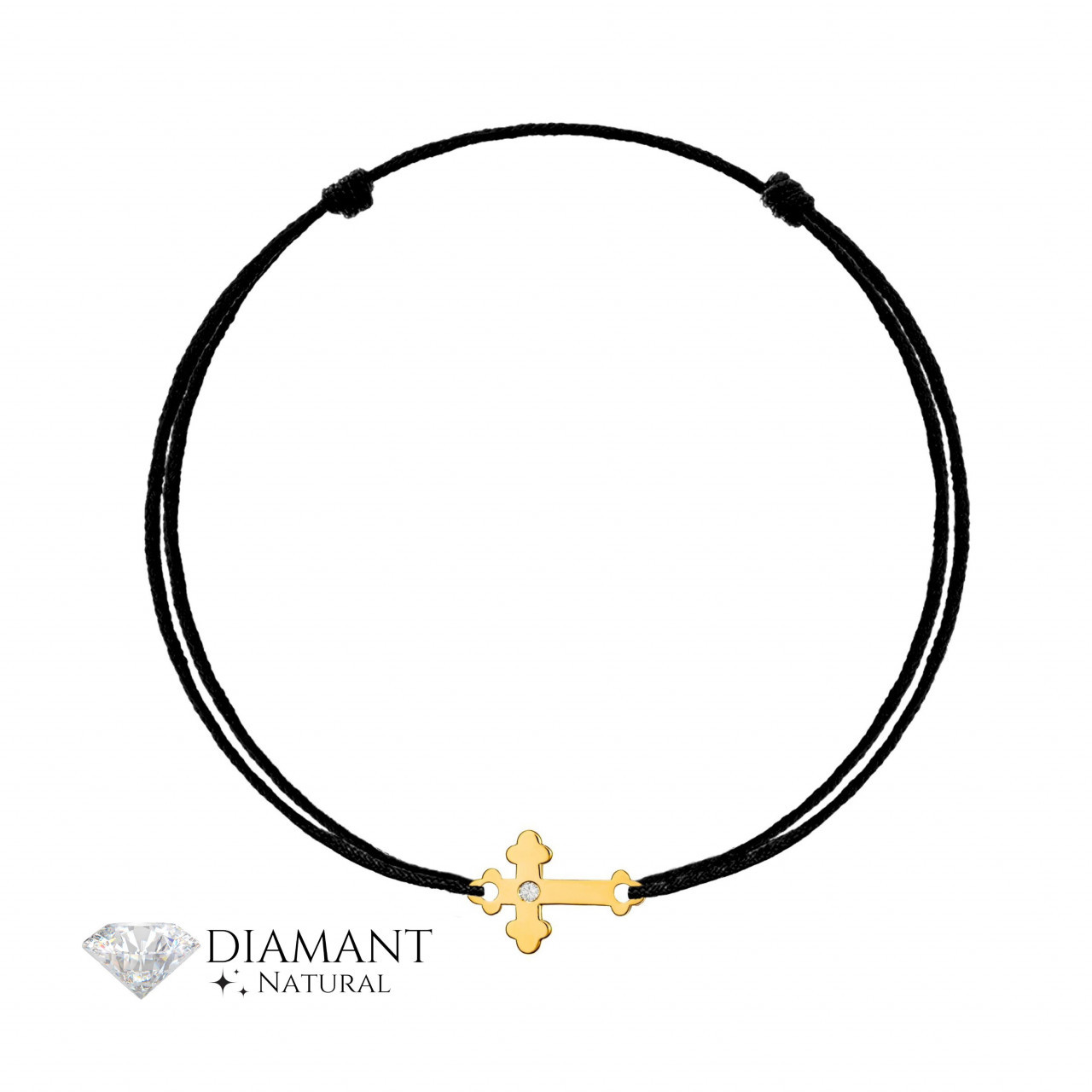 Brățara Cruciuliță din AUR 14K cu Diamant Natural