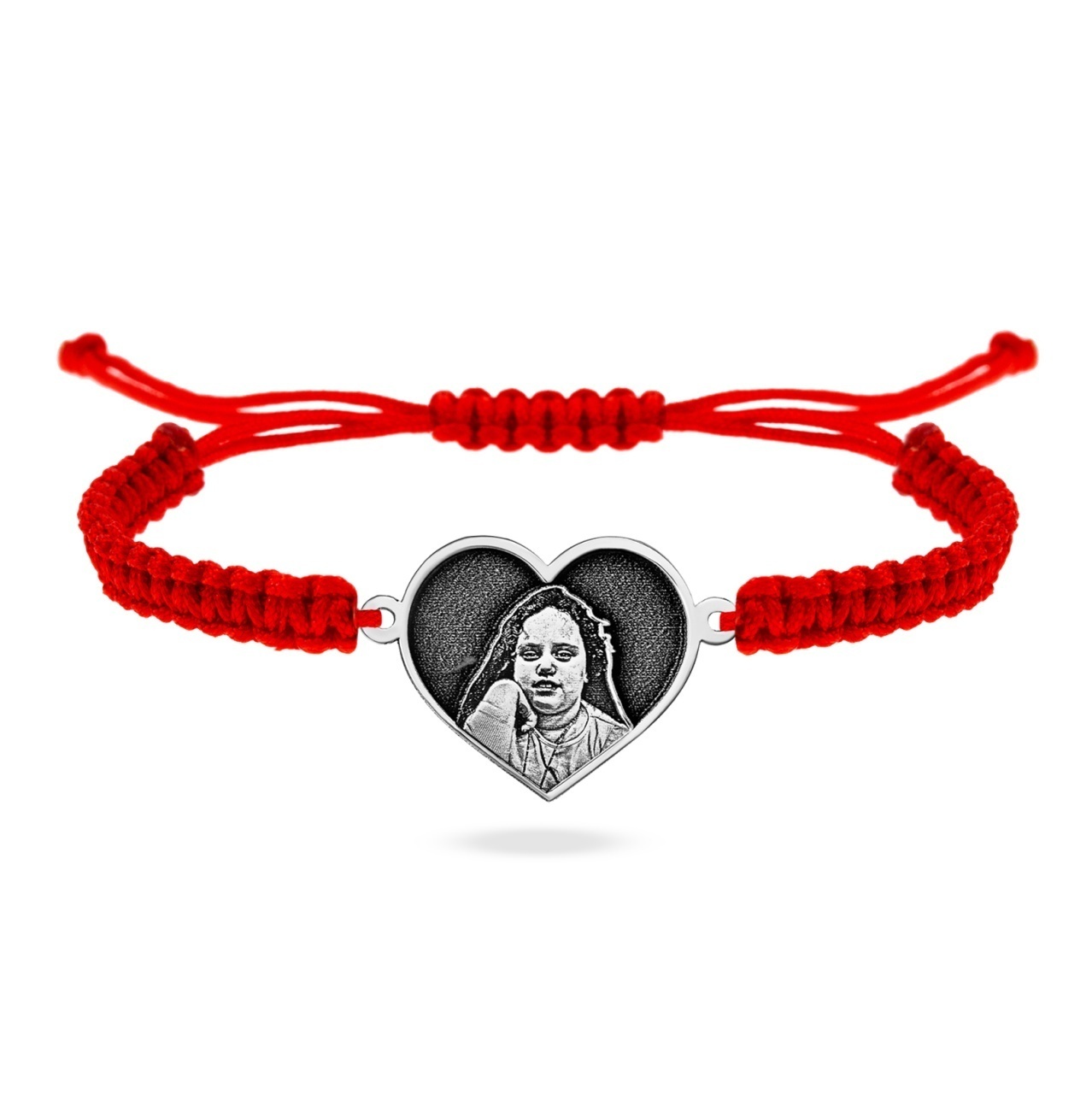 Brățară cu inimioara din argint 925 personalizata cu fotogravura 3D