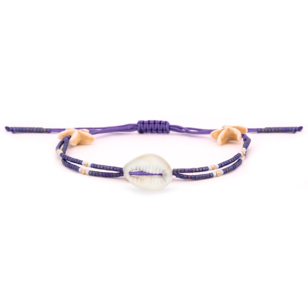 Brățară pentru picior - Purple Beach din AUR 14K