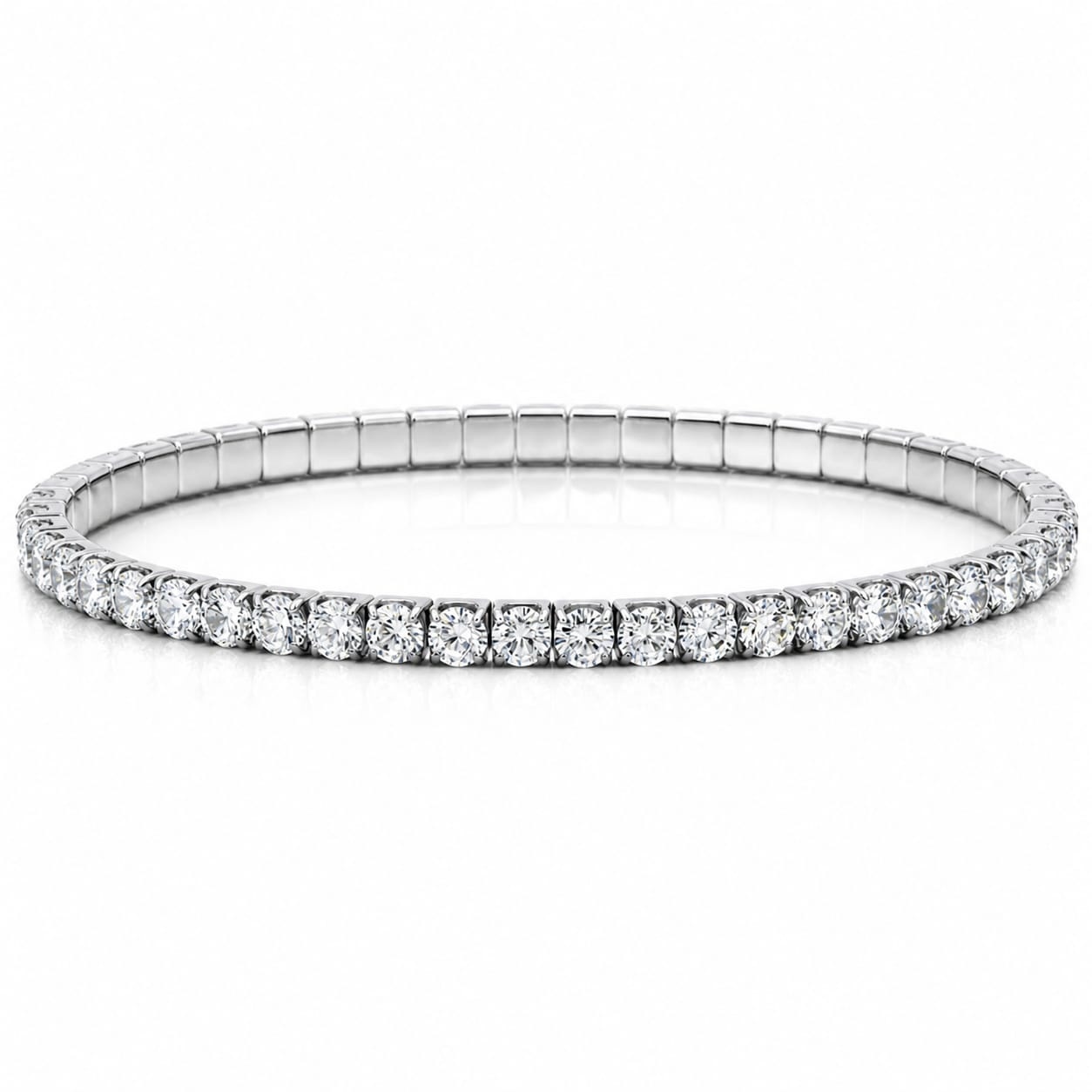 Bratara Tennis Elastica din argint 925 Crystal Clear