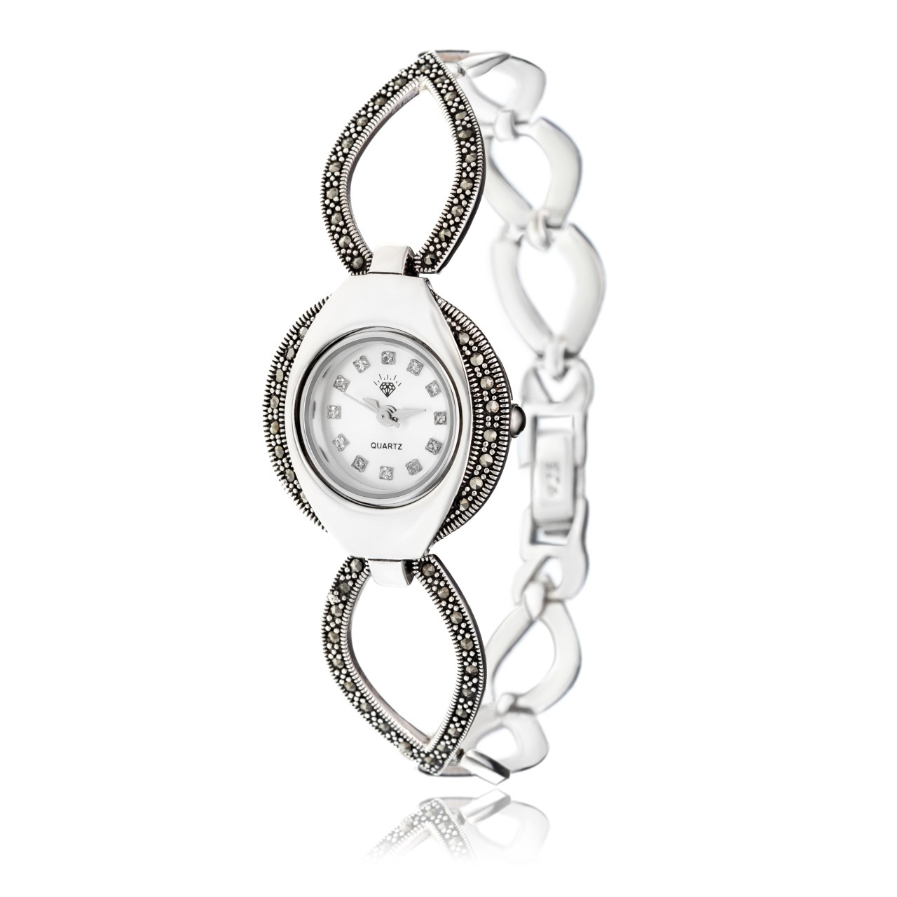 Ceas din Argint 925 cu marcasite 33.4g 18cm