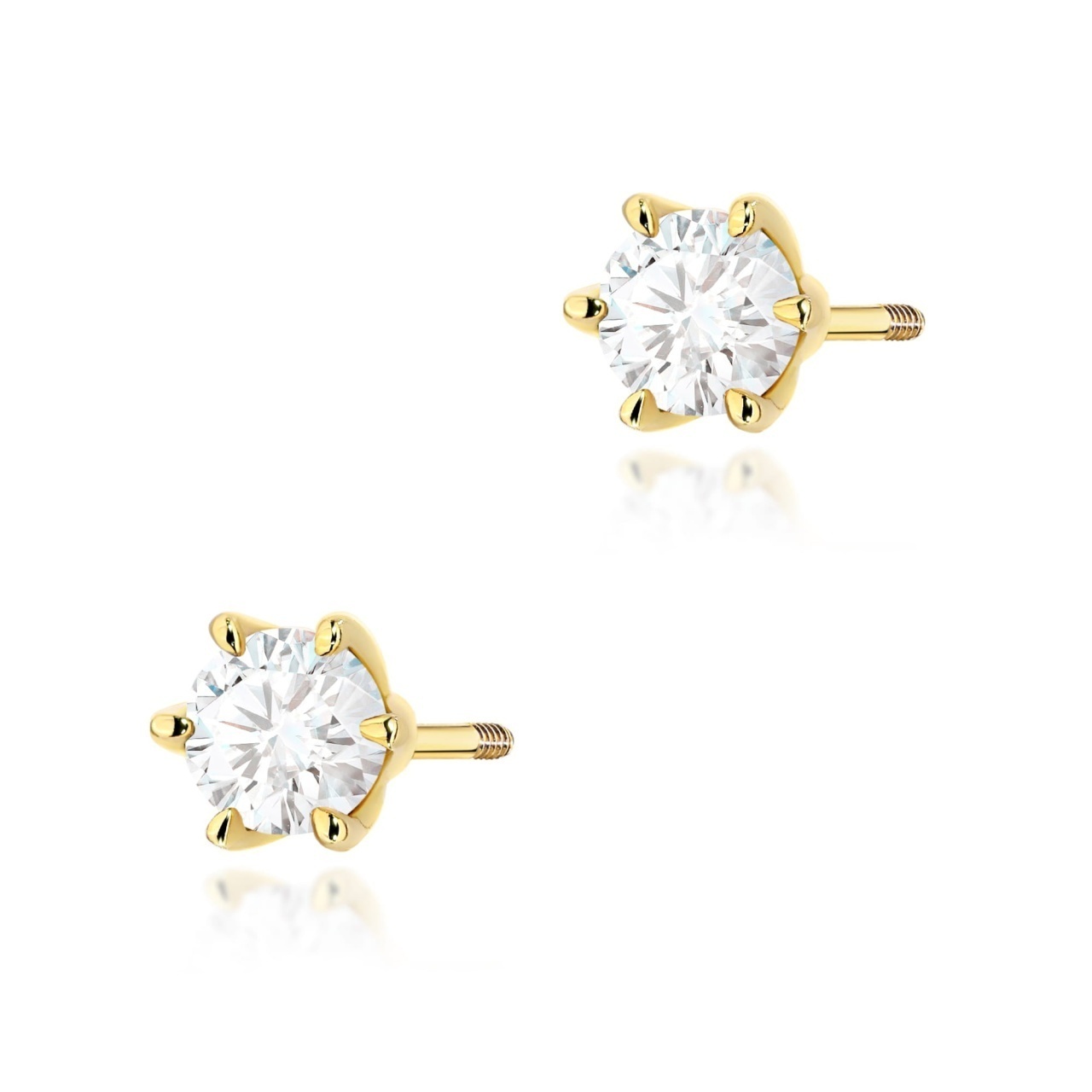 Cercei Aur 14K cu Diamant de Laborator 0.40 ct Filet cu Protectie