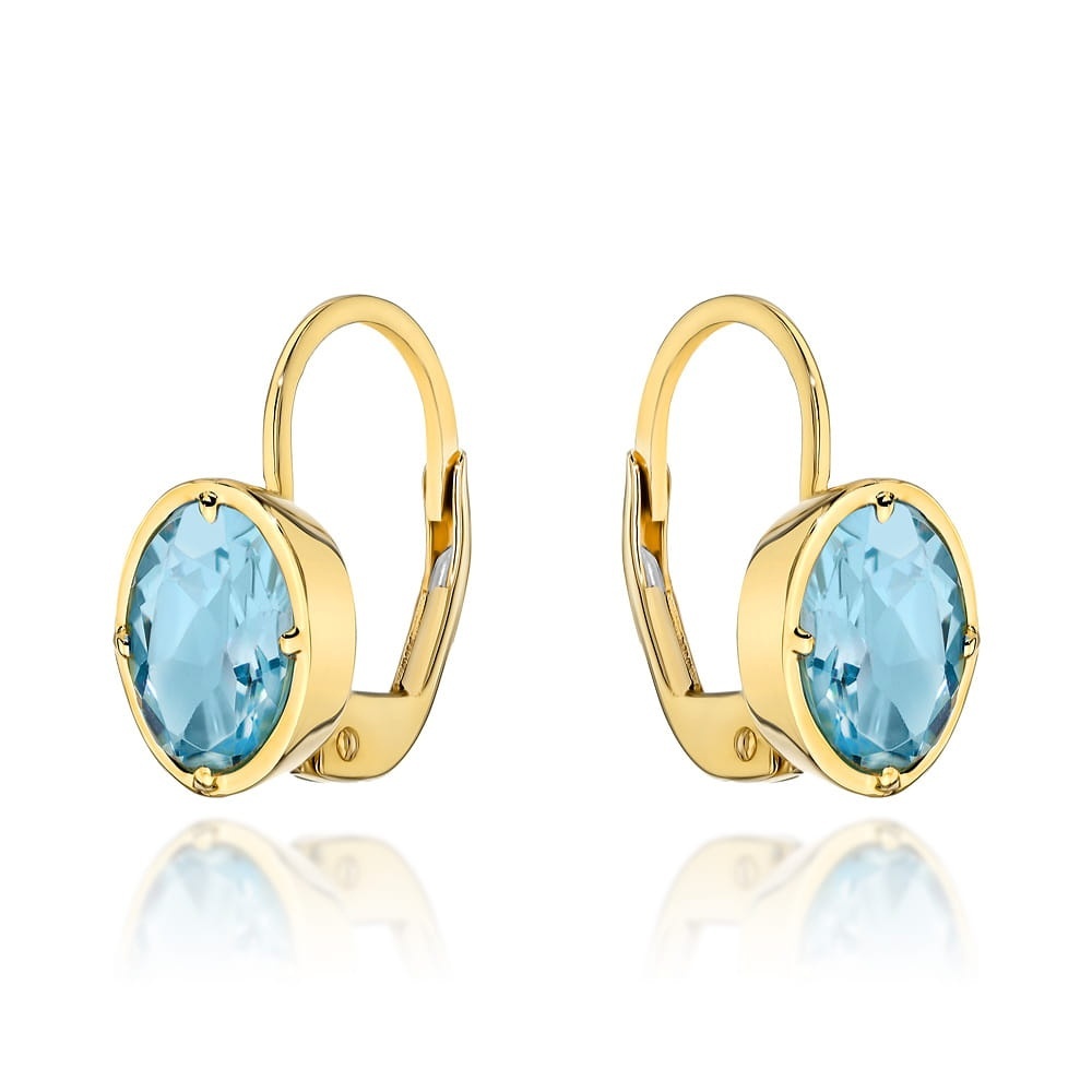 Cercei Aur 14k cu Topaz Albastru
