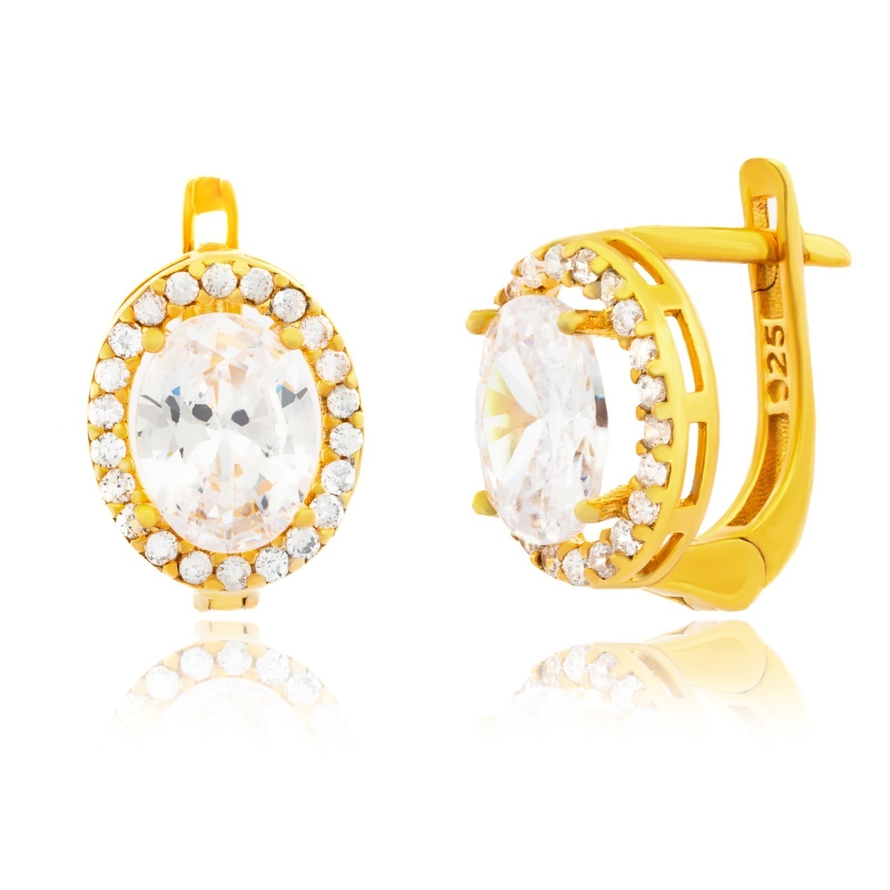 Cercei Devotion din argint 925 placat cu aur galben - White