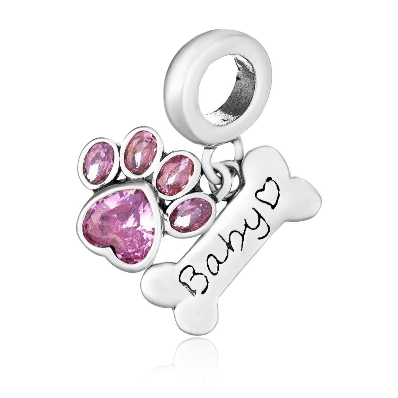 Charm din Argint 925 Pink Paw 2.80g