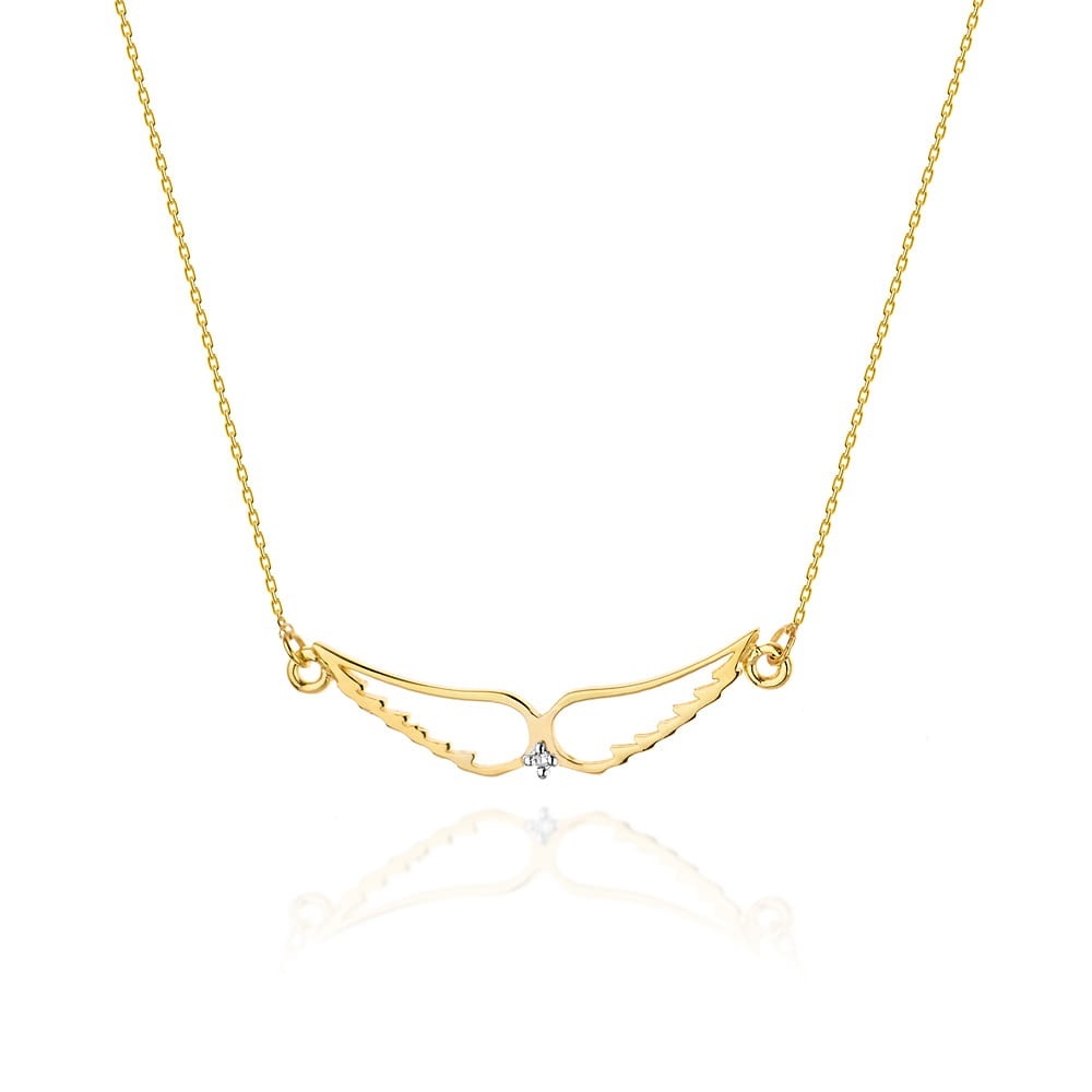 Colier Aur 14K cu Diamant Natural 0.01 ct