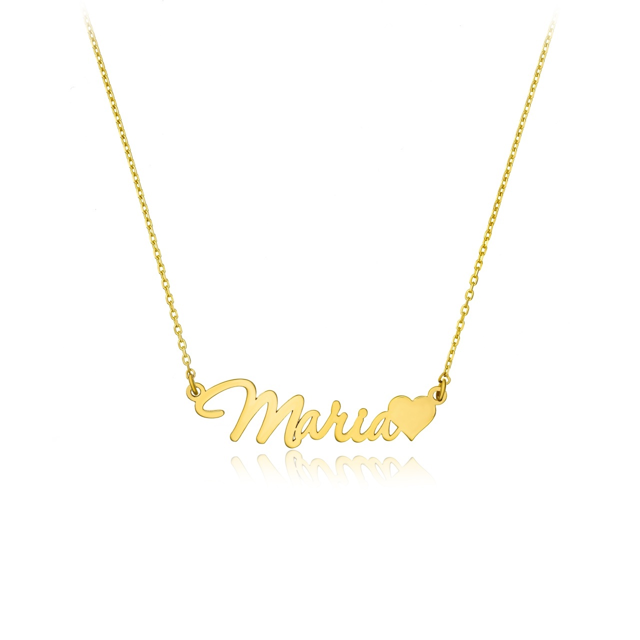 Colier din Aur 14k personalizat cu inimioara si nume la alegere