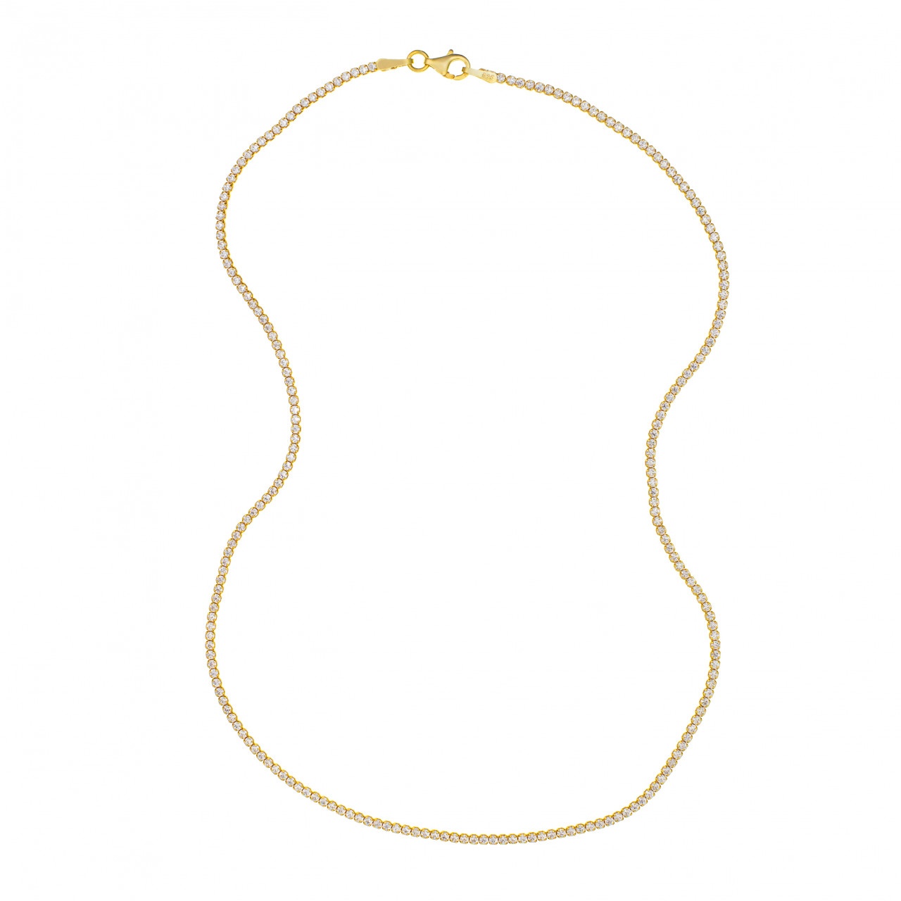 Colier Tennis din argint 925 Golden Edition