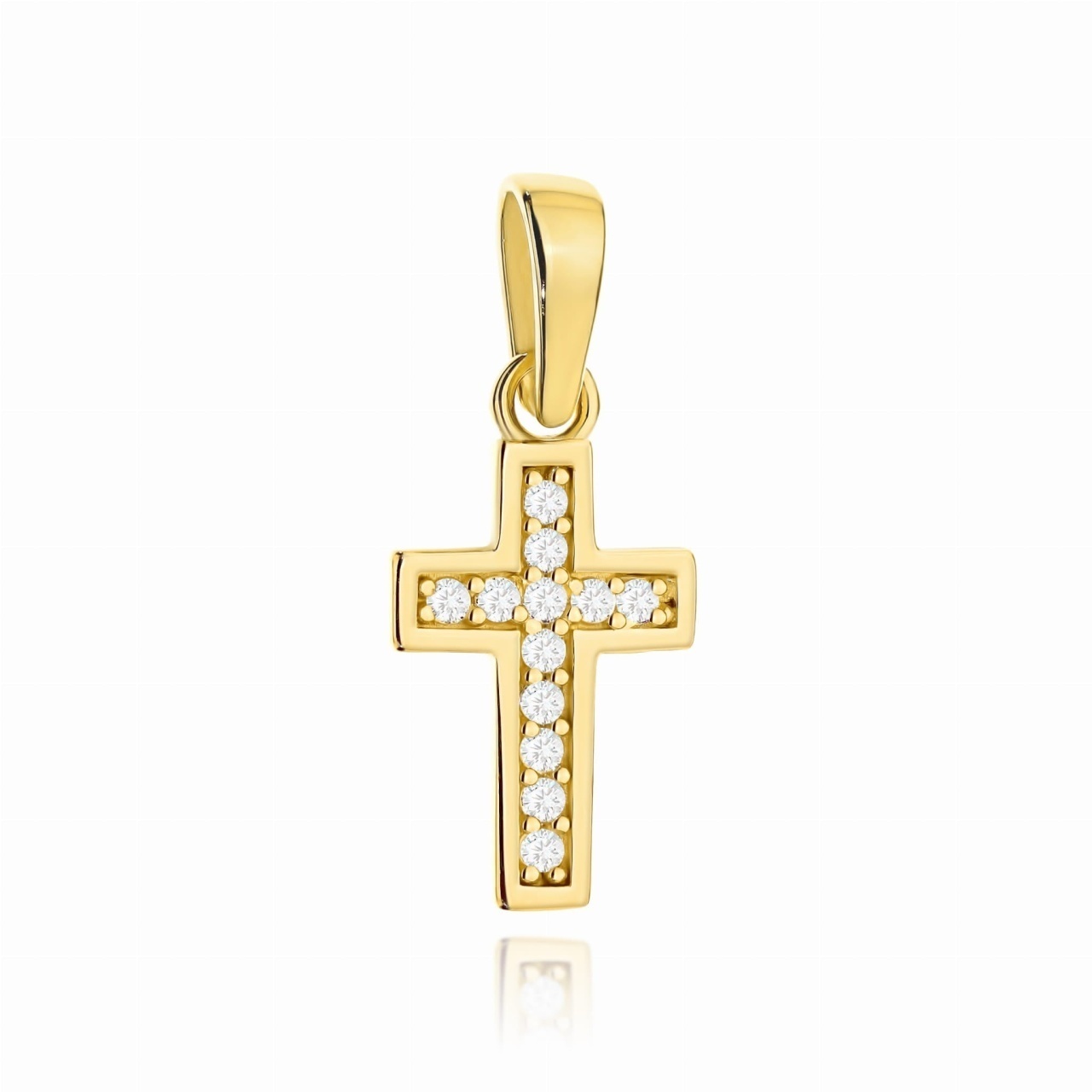 Cruciuliță Mică Din Aur 14K Cu Zirconii
