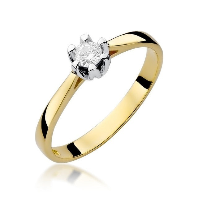 Inel Aur 14K cu Diamant Natural 0.12 ct