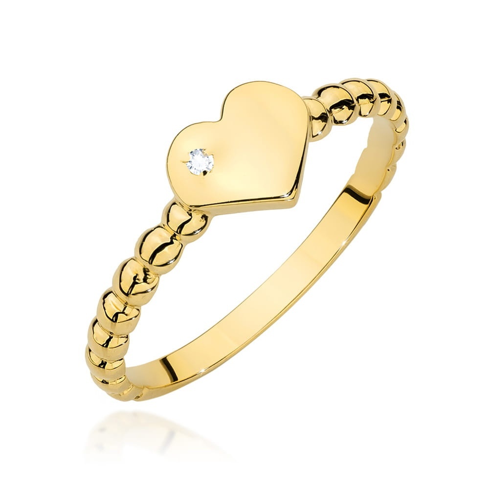 Inel Aur 9K cu Diamant Natural 0.01 ct