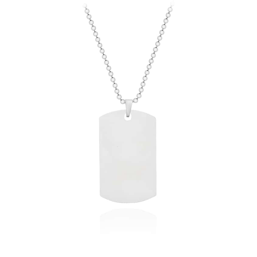 Lantisor argint tip Army cu bile si placuta personalizata cu nume