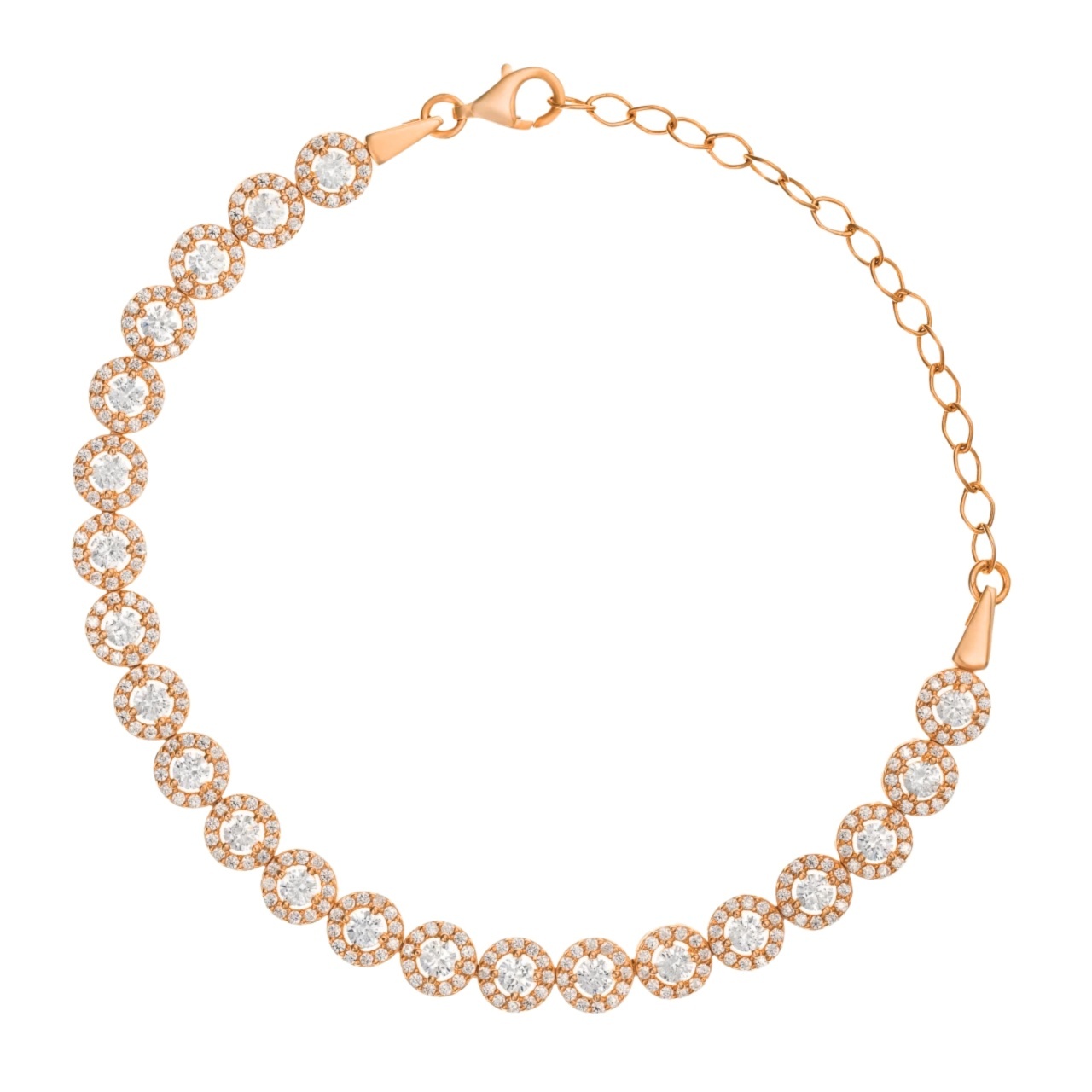 Bratara din argint 925 placat cu aur cu cristale Angel Collection - Roze Edition