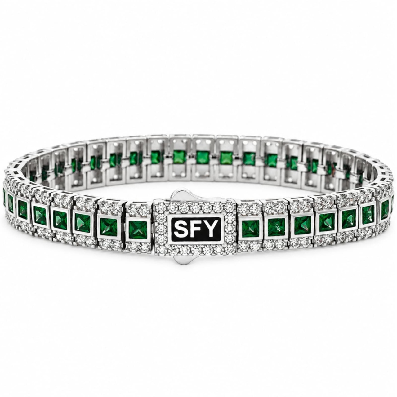 Brățară Tennis SFY din Argint 925 cu Cristale Zirconia Verzi