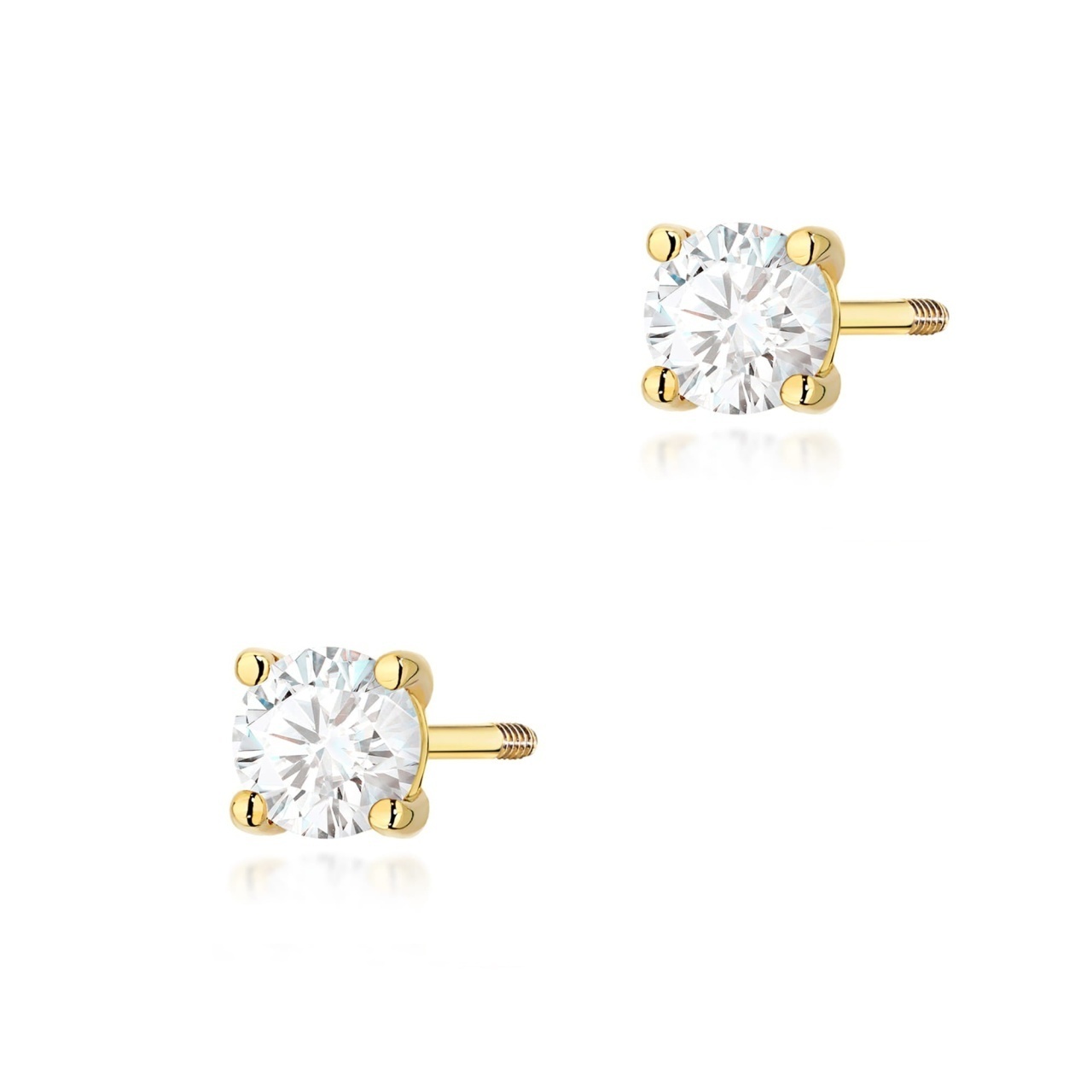 Cercei Aur 14K cu Diamant de Laborator 0.30 ct Filet cu Protectie