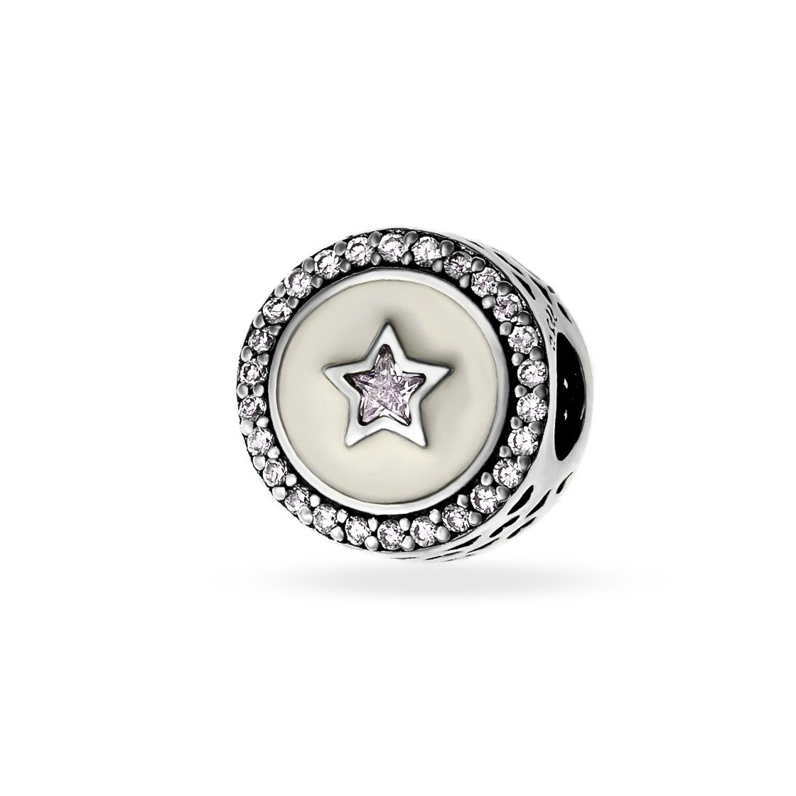 Charm din Argint 925 Inimioara Shiny Star White 2.84gr