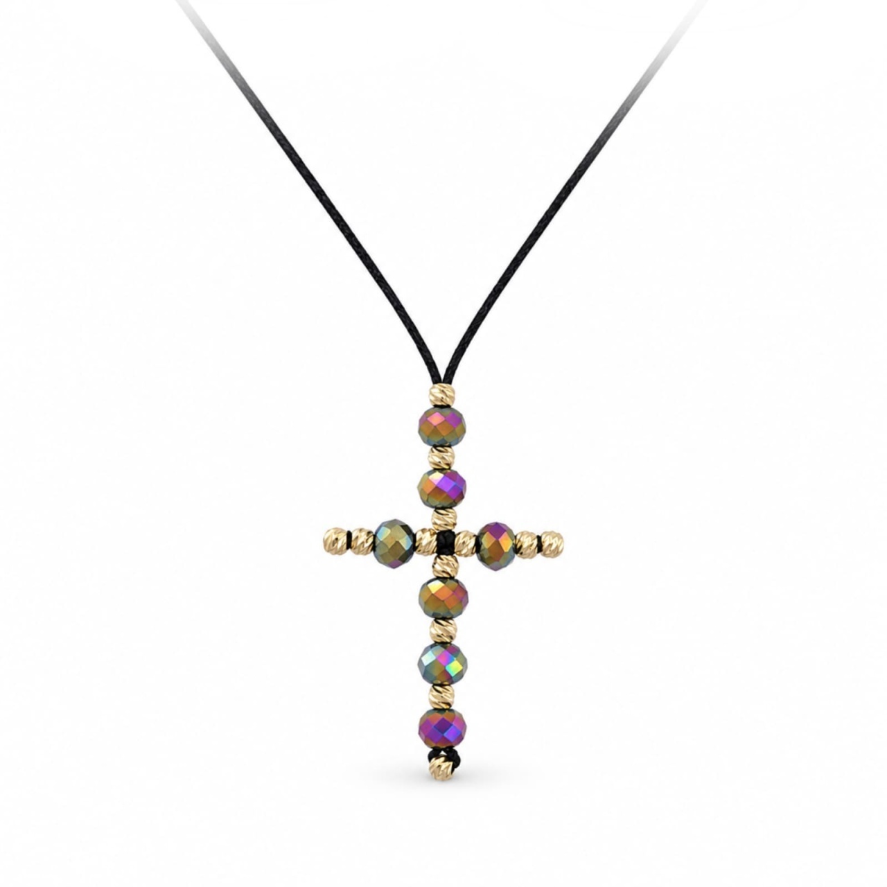 Choker Crystal Cameleon Cross din AUR 14K