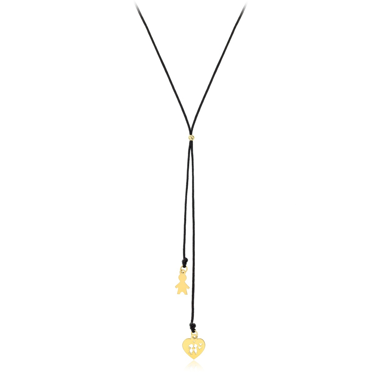 Choker Kiddo cu snur reglabil și elemente din Aur 14K